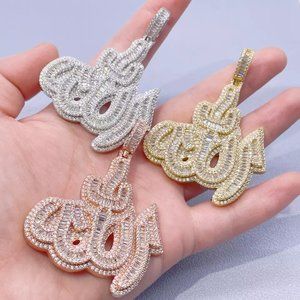 Baguette VVS Moissante Allah Custom Pendant